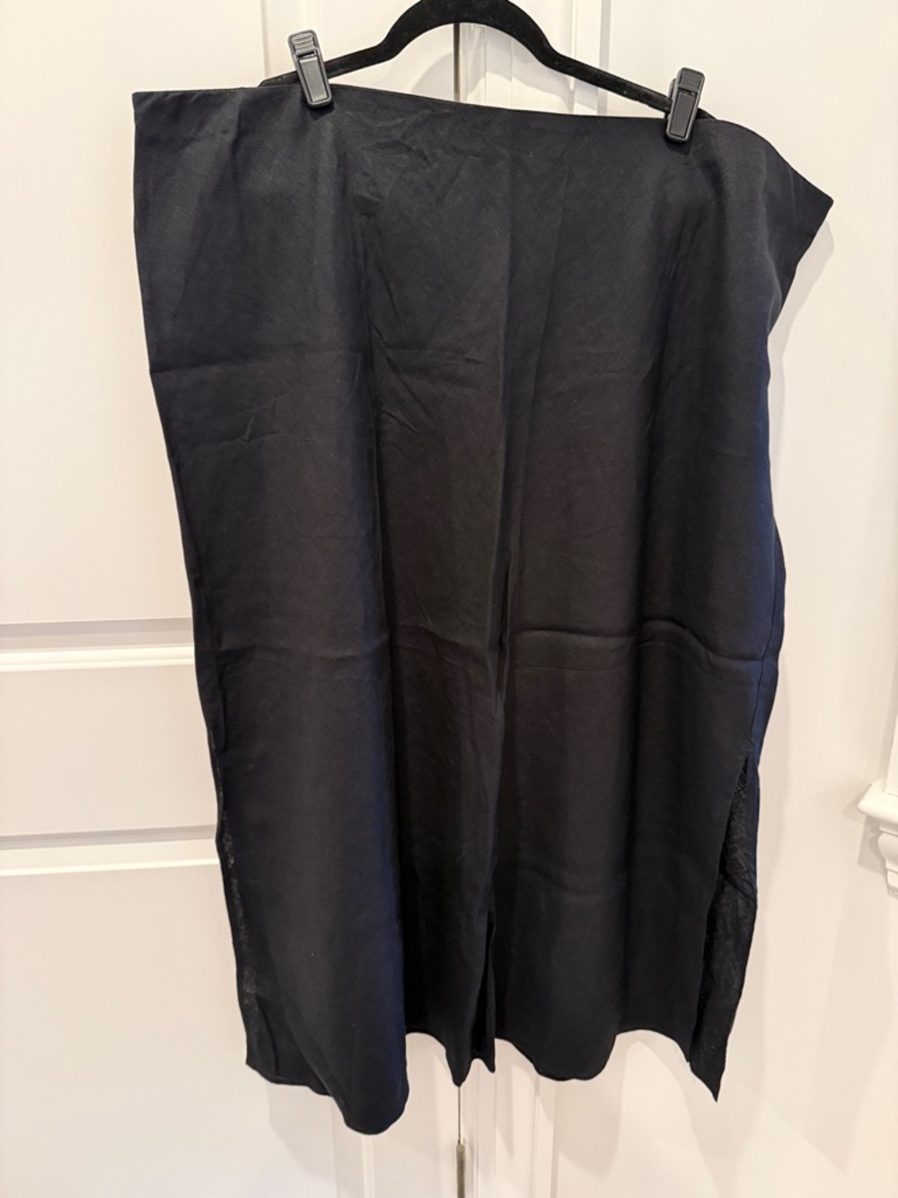 J. Crew Black Gwenyth Slip Skirt in Linen Size 3X NWOT